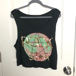 Rock Rose Classic Black “Rock Star” Crop Top